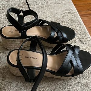 Wedged heeled sandals size 8 womens